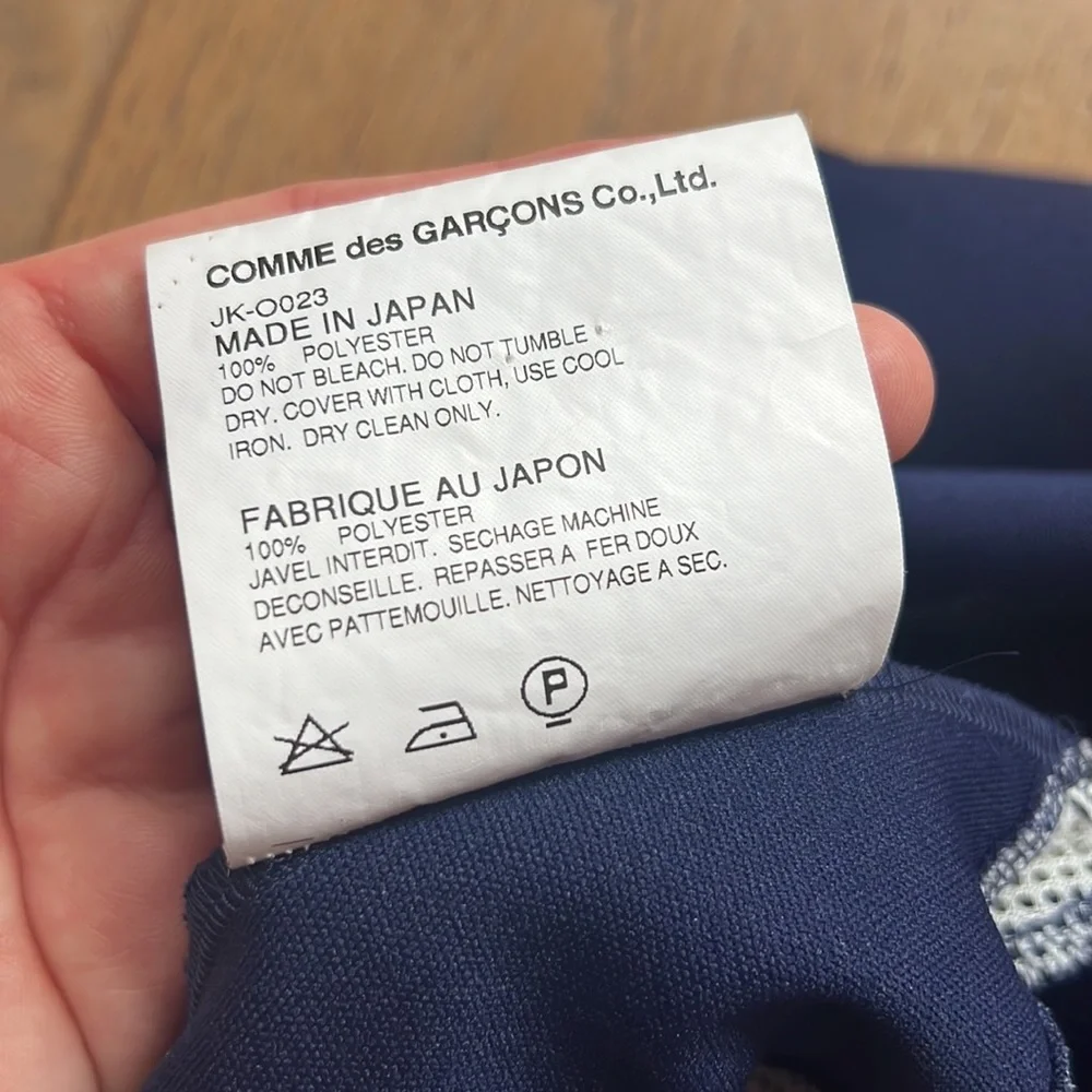 Junya Wantanabe Comme des Garcons neoprene mesh panel dress, blue and white - Picture 10 of 10